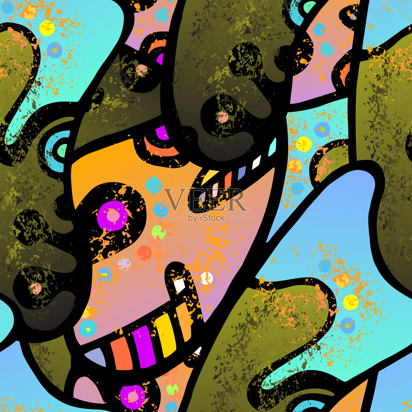 涂鸦打印。插画图片素材