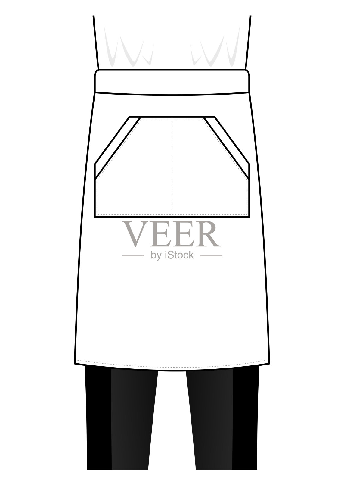白色厨师围裙矢量模板。插画图片素材