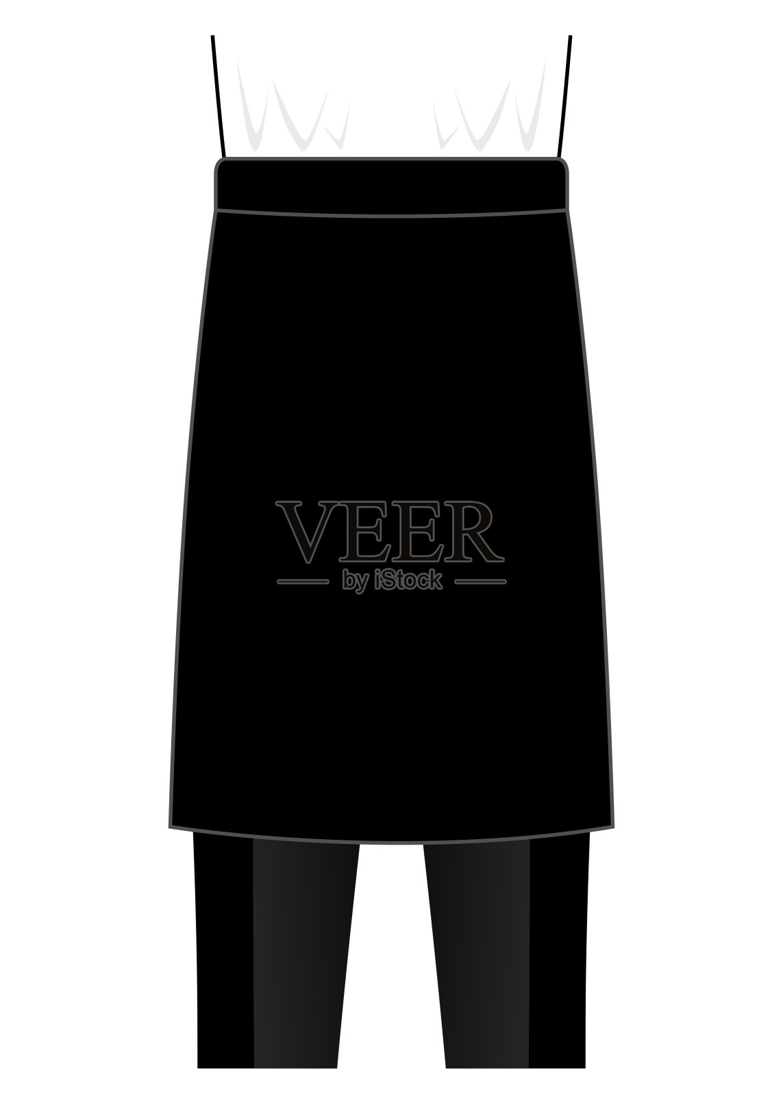 黑色厨师围裙矢量模板。插画图片素材