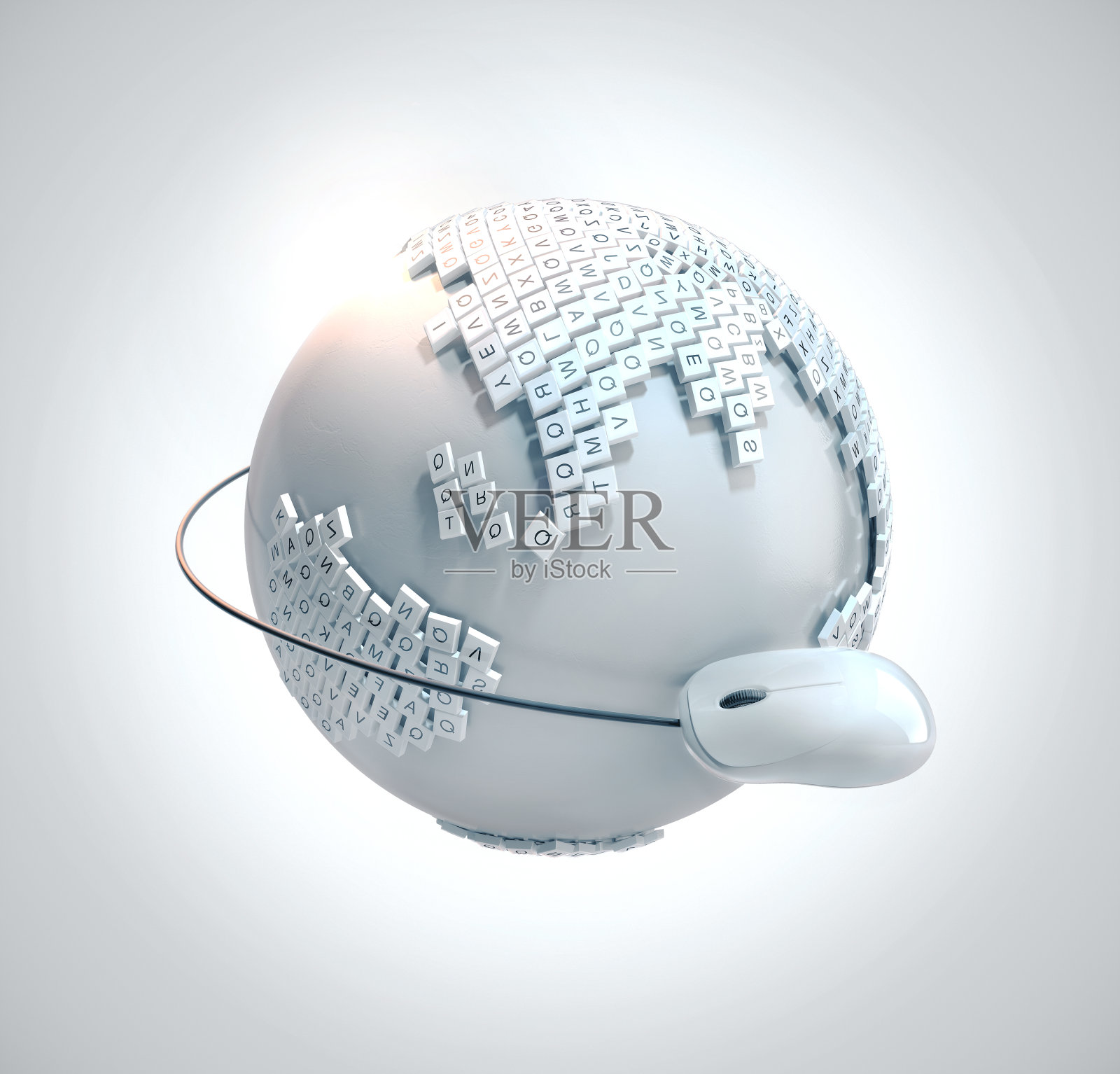 鼠标通过键盘连接地球仪照片摄影图片