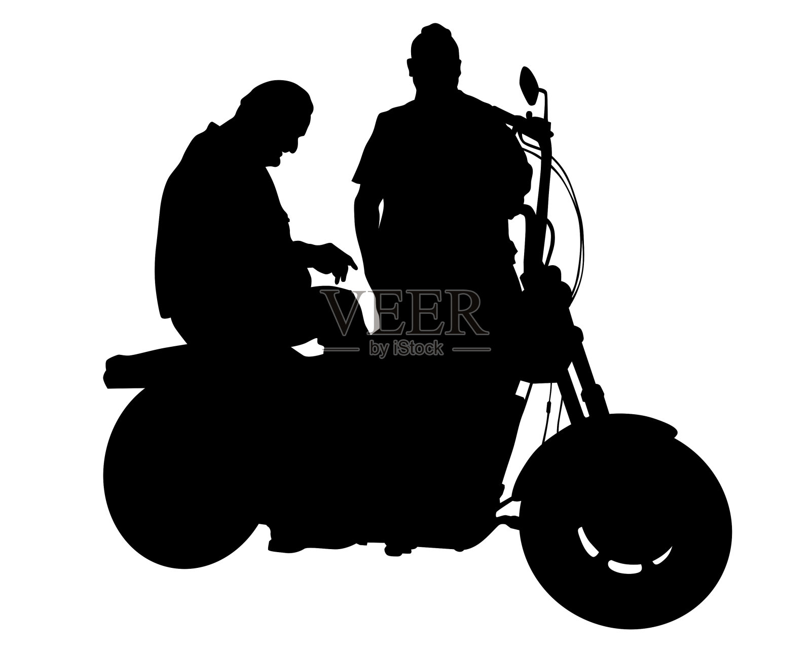 骑自行车的男人插画图片素材