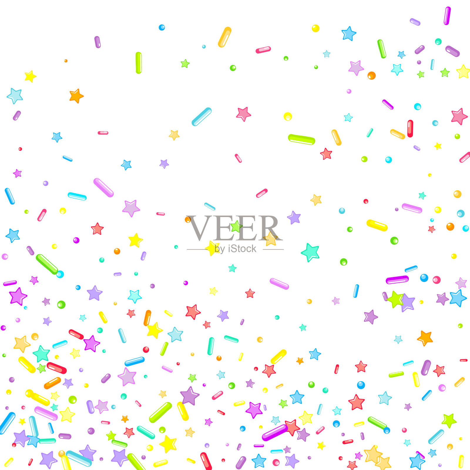 撒屑纸杯蛋糕矢量下落插画图片素材