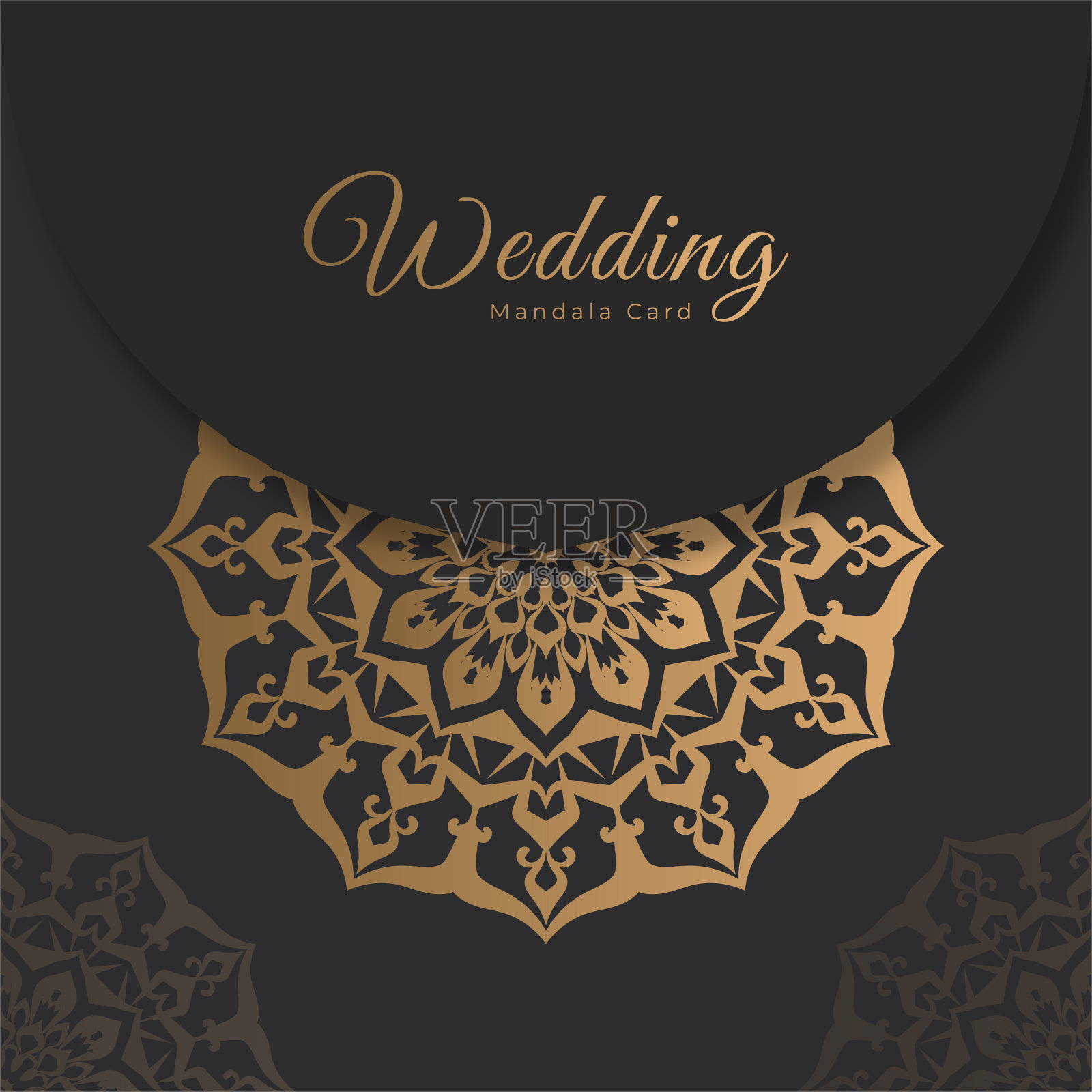 豪华曼陀罗阿拉伯装饰背景插画图片素材