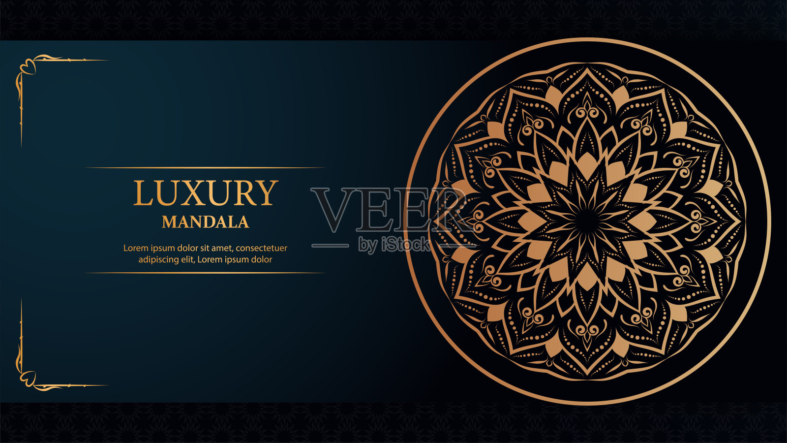 豪华曼陀罗阿拉伯装饰背景插画图片素材