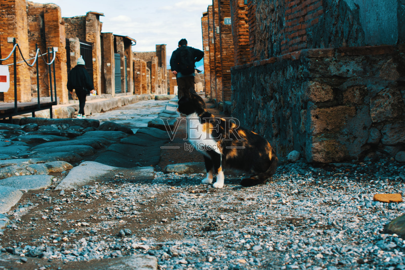 COVID-19冠状病毒感染期间的古代考古发掘照片摄影图片