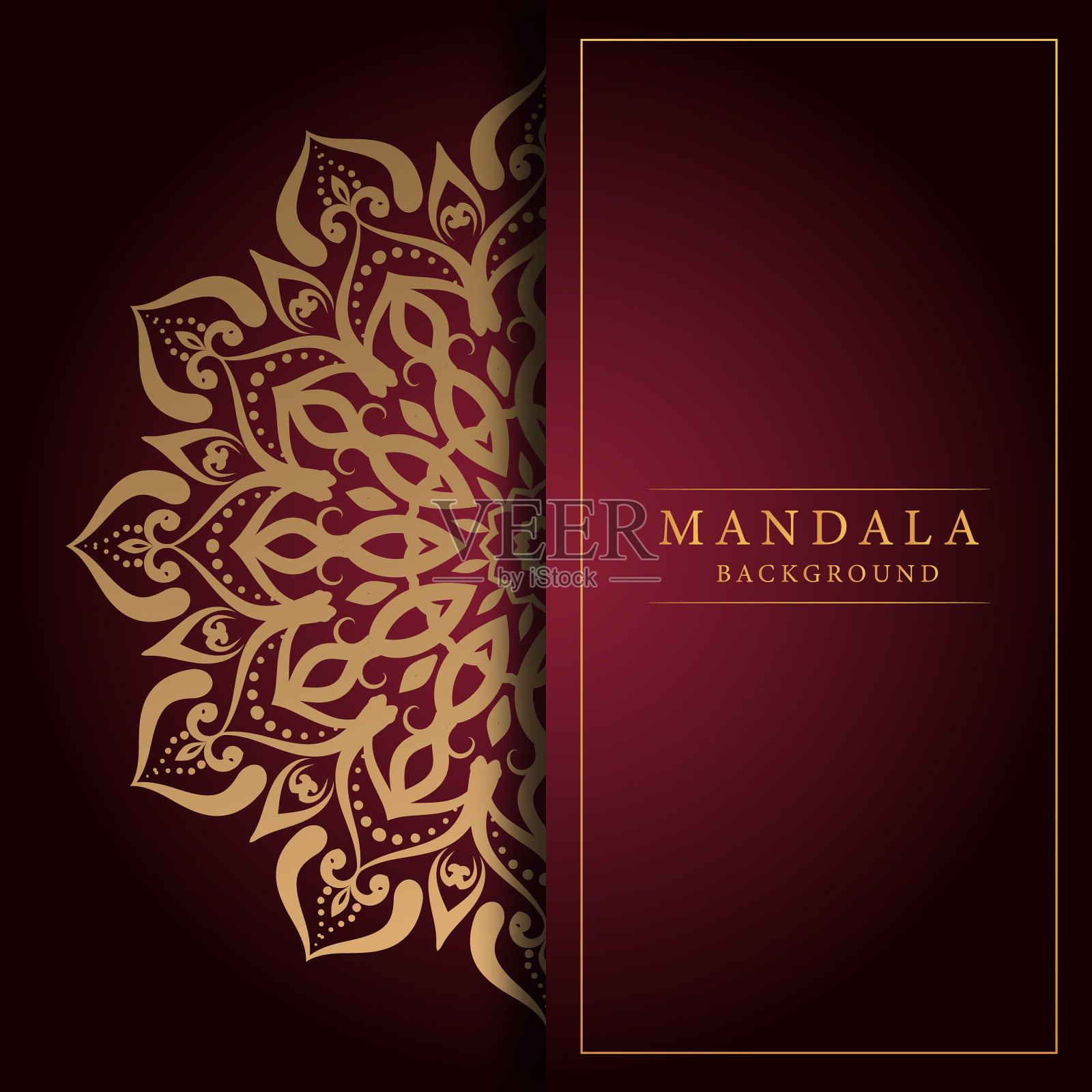 豪华曼荼罗皇家金色阿拉伯式阿拉伯伊斯兰东方风格背景插画图片素材