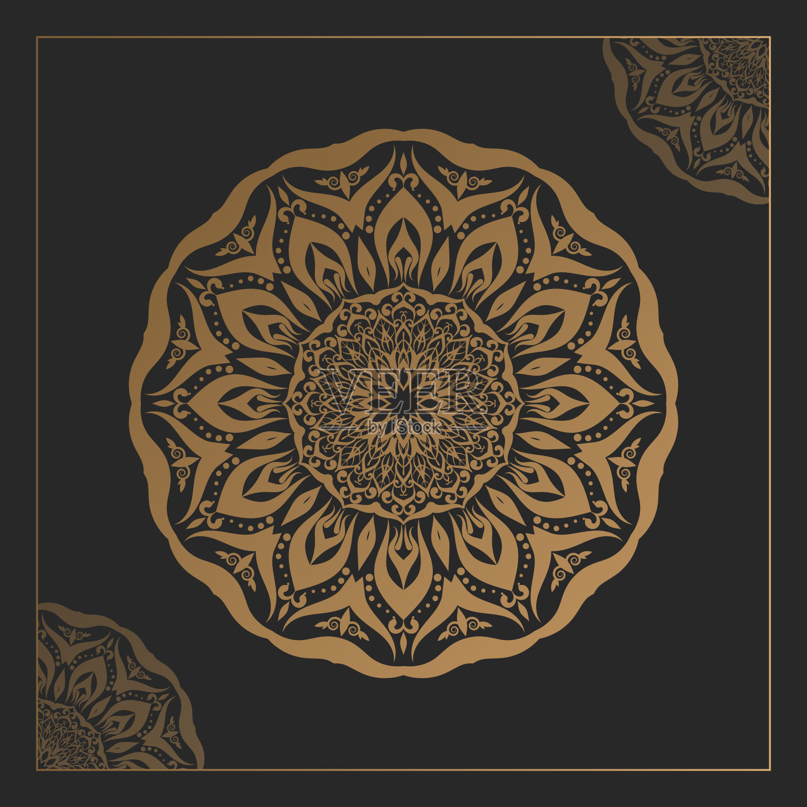 豪华曼陀罗阿拉伯装饰背景插画图片素材