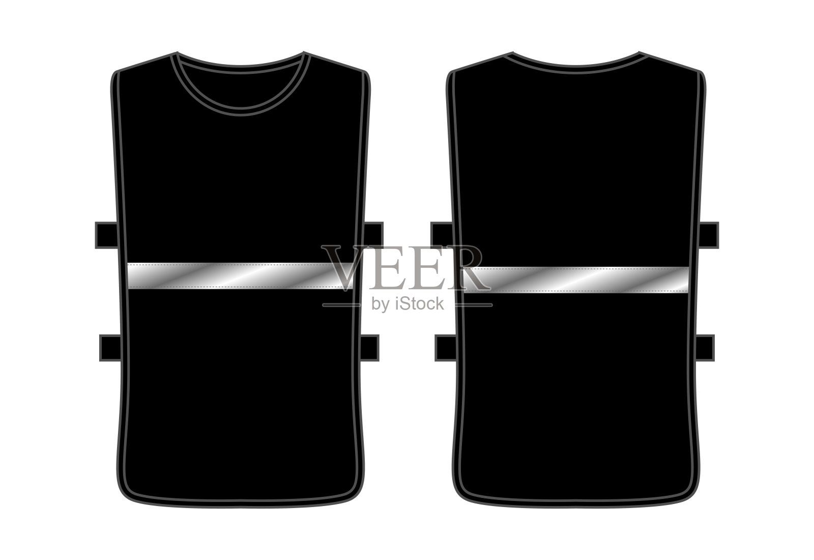 足球和足球训练黑色背心设计向量与单一灰色反光插画图片素材