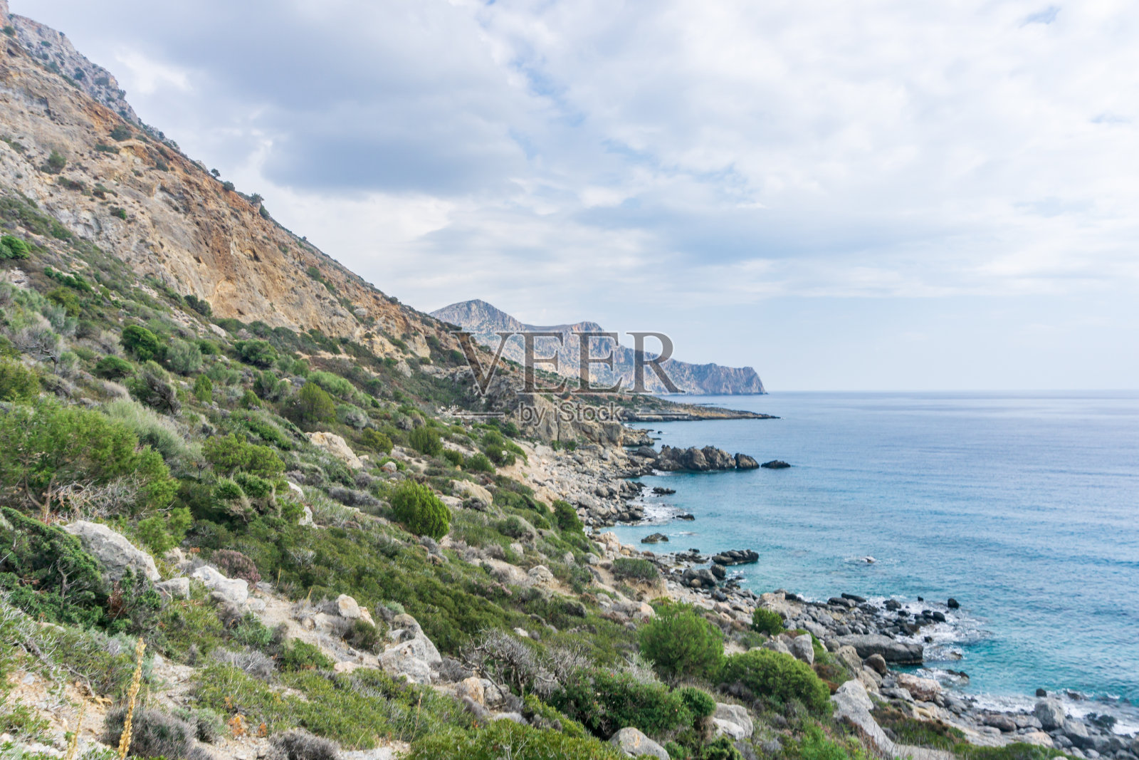 克里特岛古乔拉附近海湾的美丽景色照片摄影图片