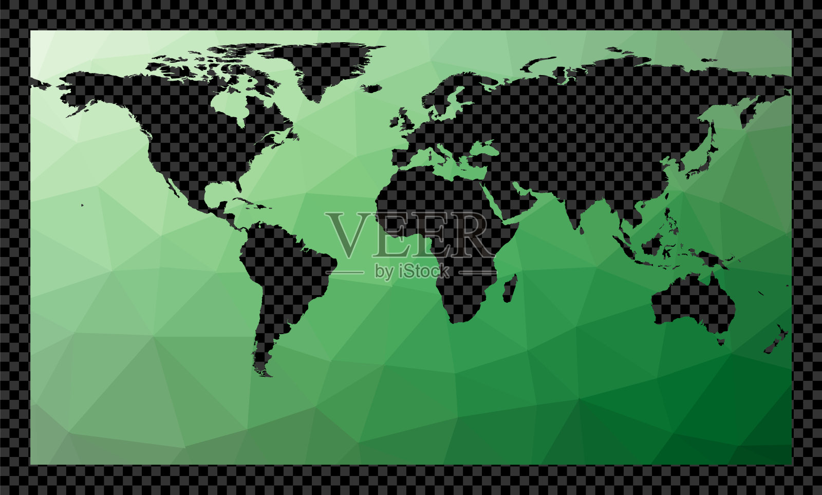 世界的低多边形地图。插画图片素材