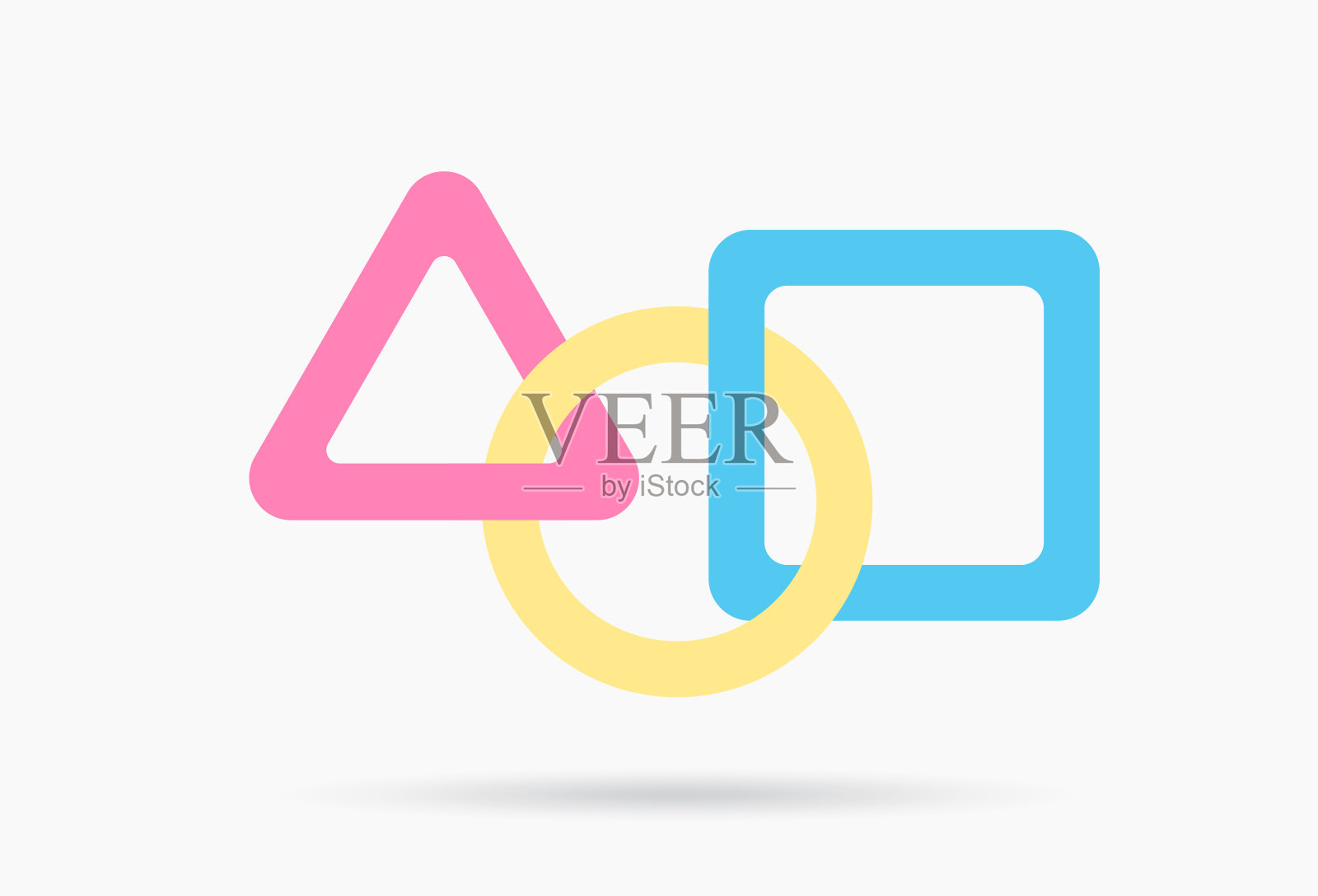 几何绘图三角形、圆形、方形设计。矢量插图。插画图片素材