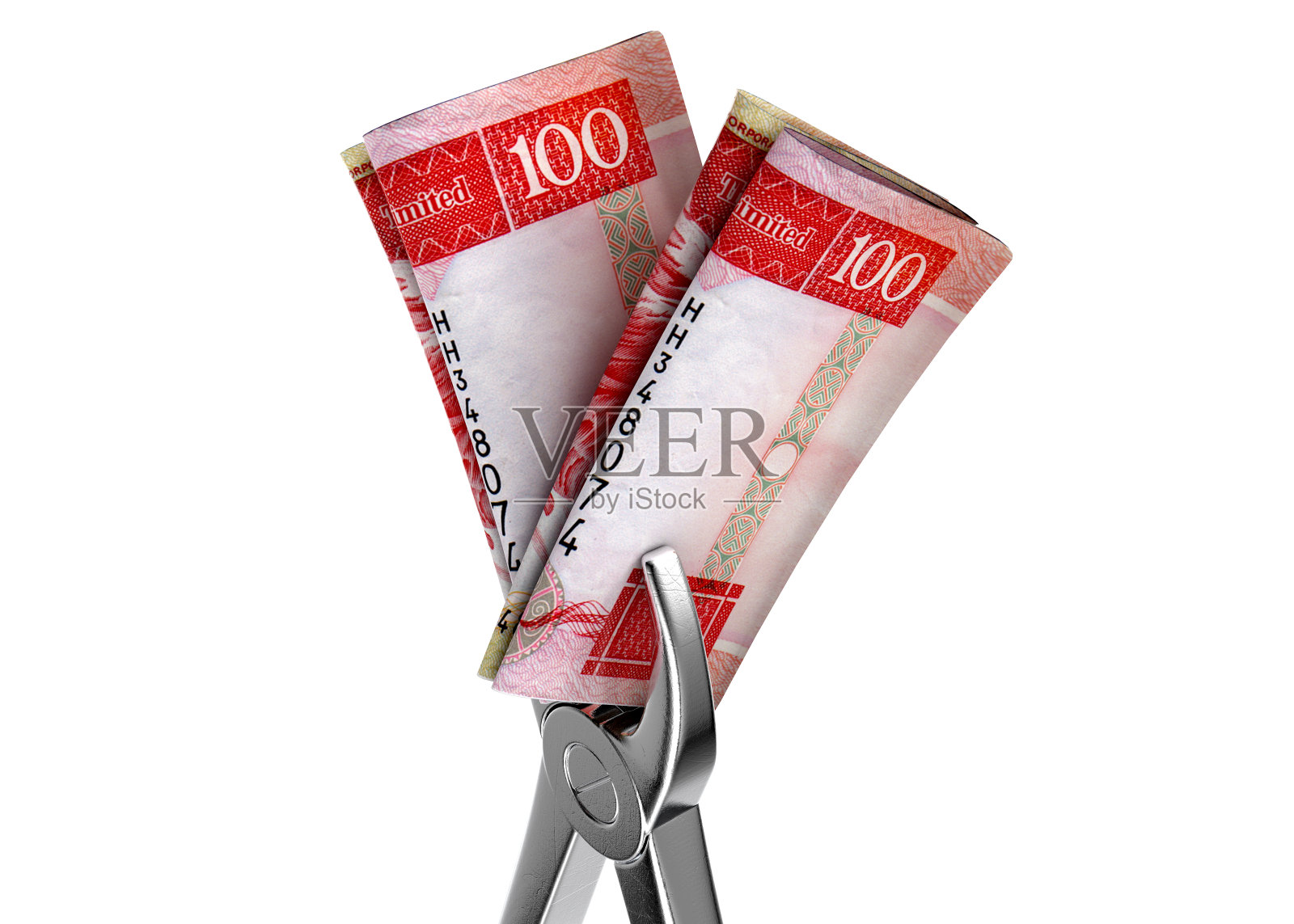 牙医钳子和钞票照片摄影图片