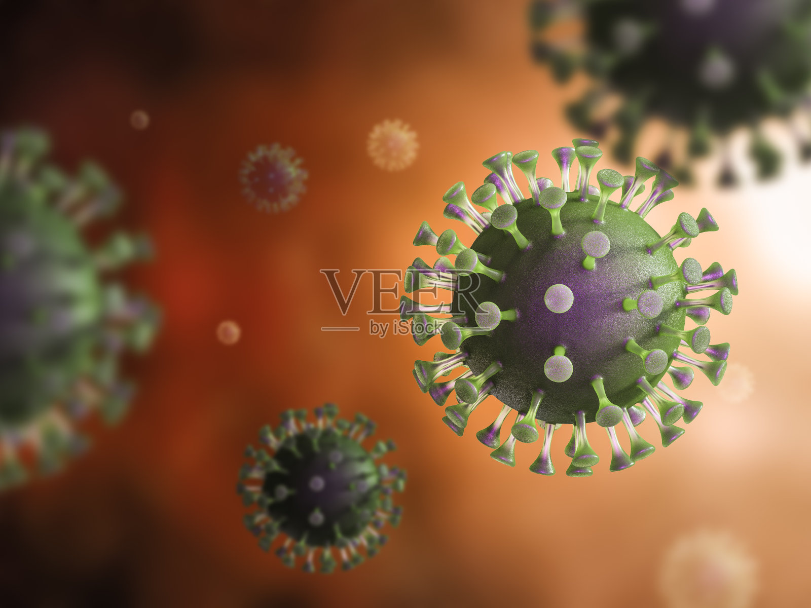 血液中的冠状病毒细胞照片摄影图片