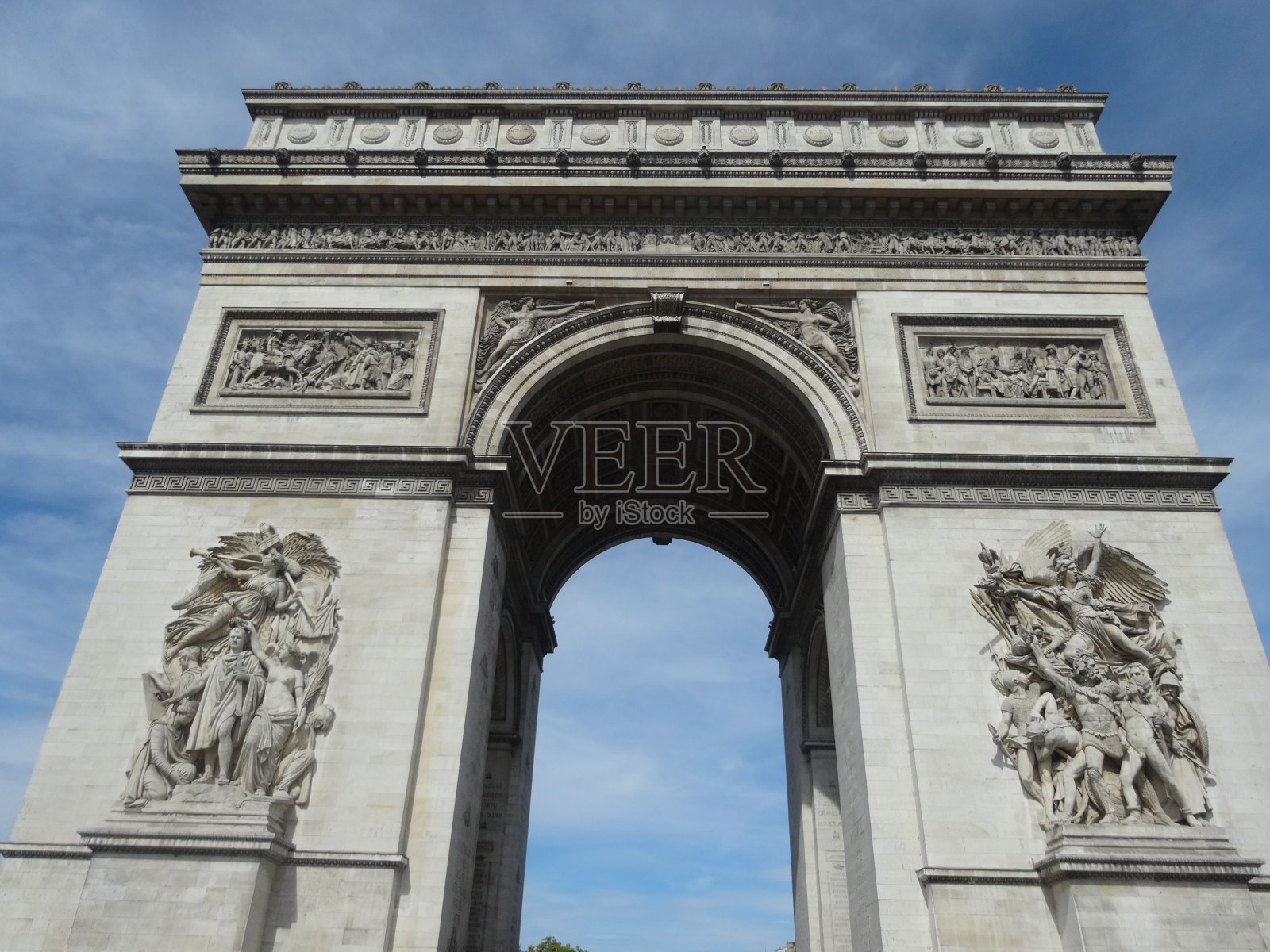 法国巴黎凯旋门的景色照片摄影图片