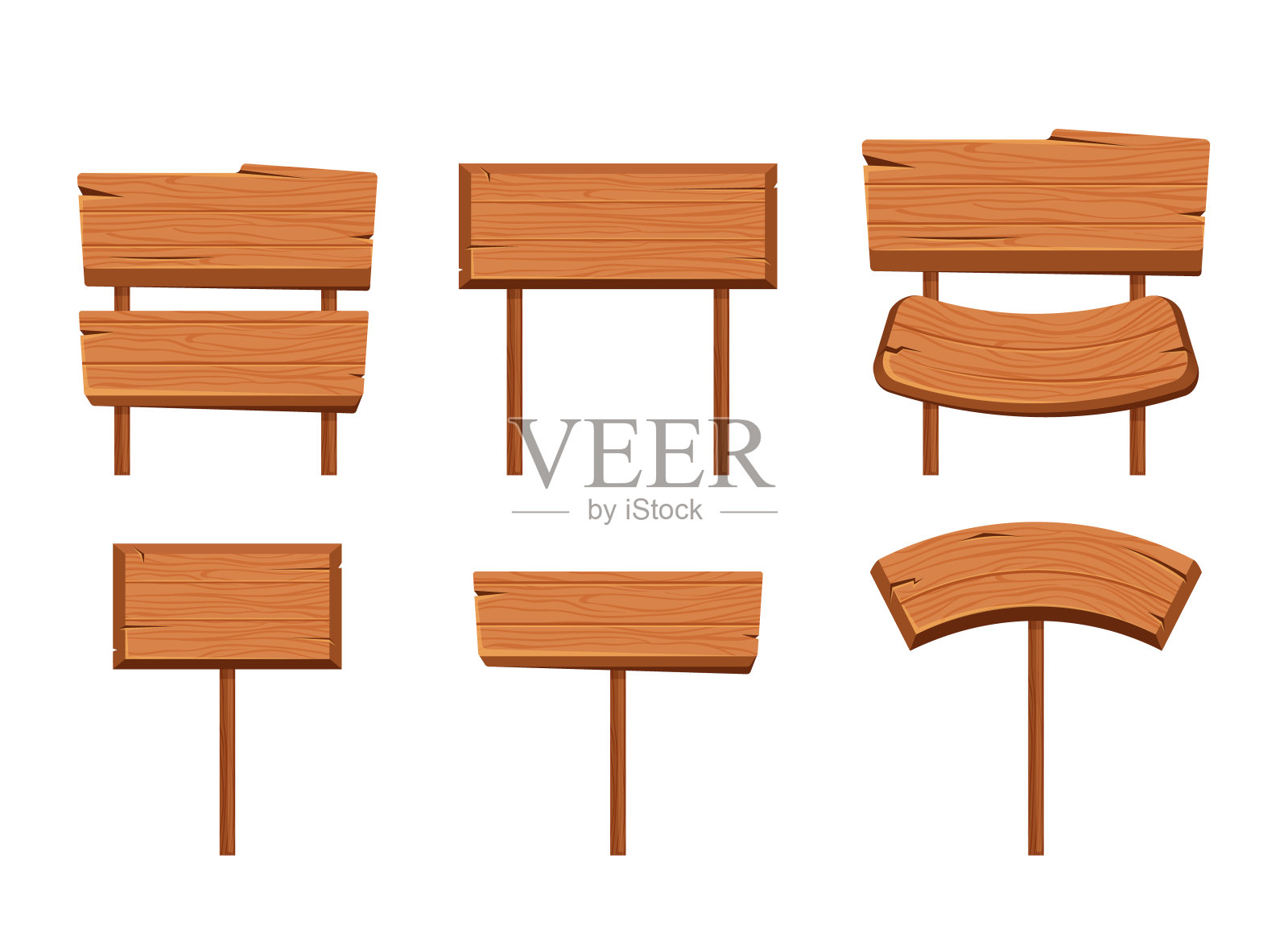 木板孤立集集。矢量平面设计孤立插图插画图片素材