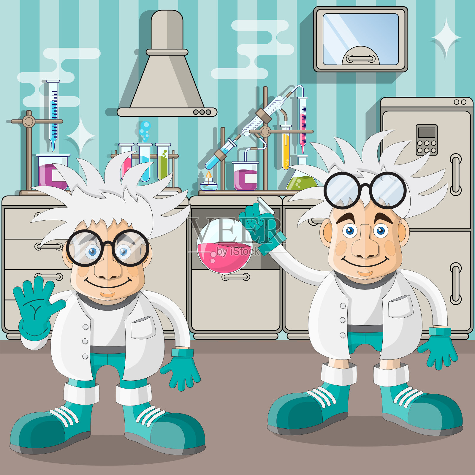 实验室里的科学家。插画图片素材