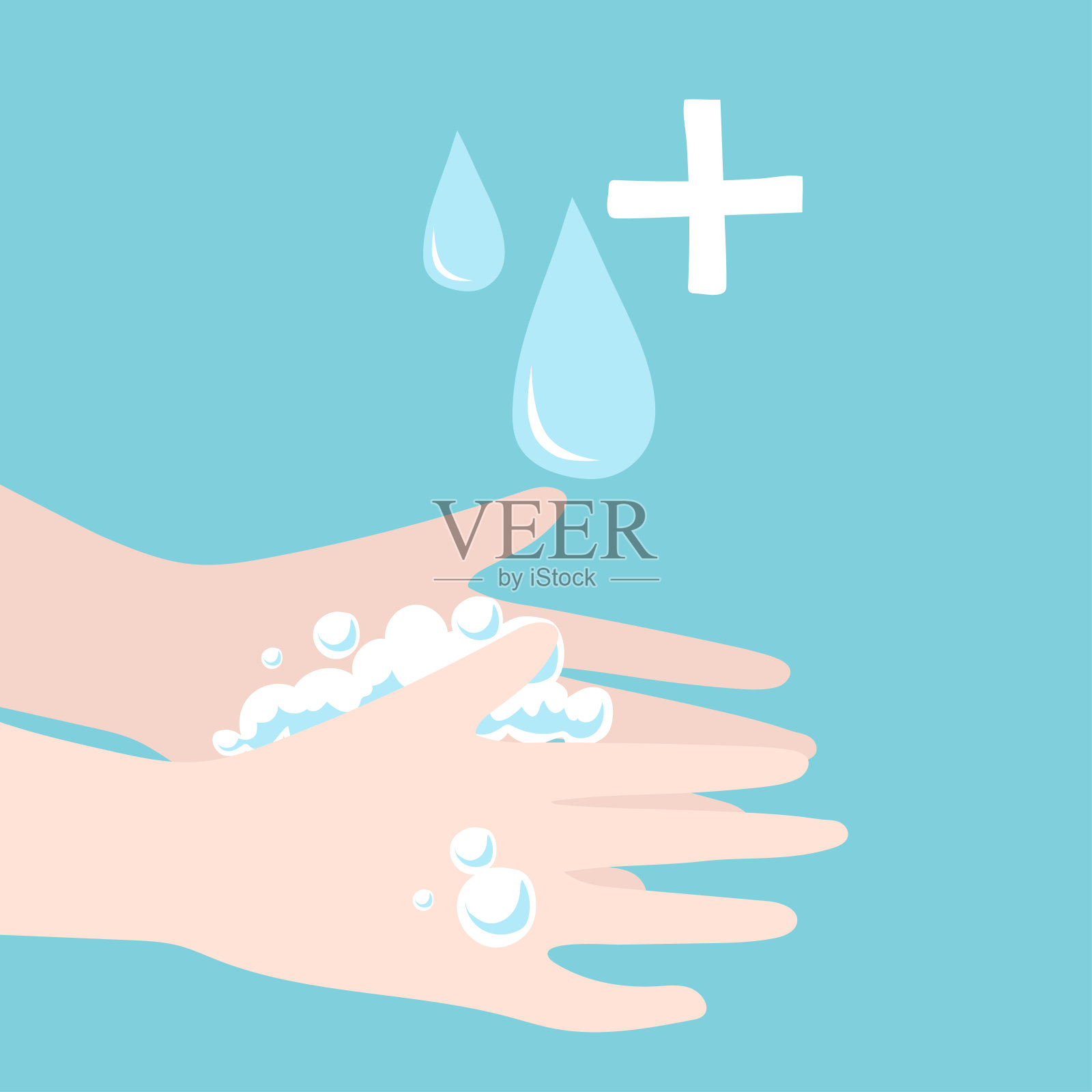 新冠肺炎大流行和社交距离概念，居家自我隔离有助于阻止疫情爆发和保护病毒传播。插画图片素材