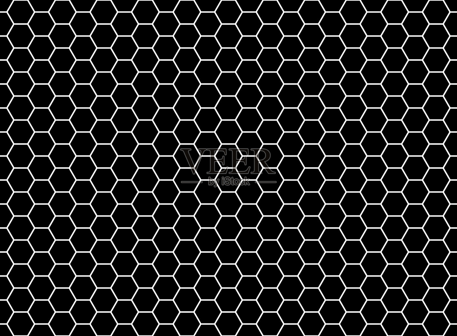 蜂窝六角形无缝图案。网格设计，矢量背景。简单的纹理插画图片素材
