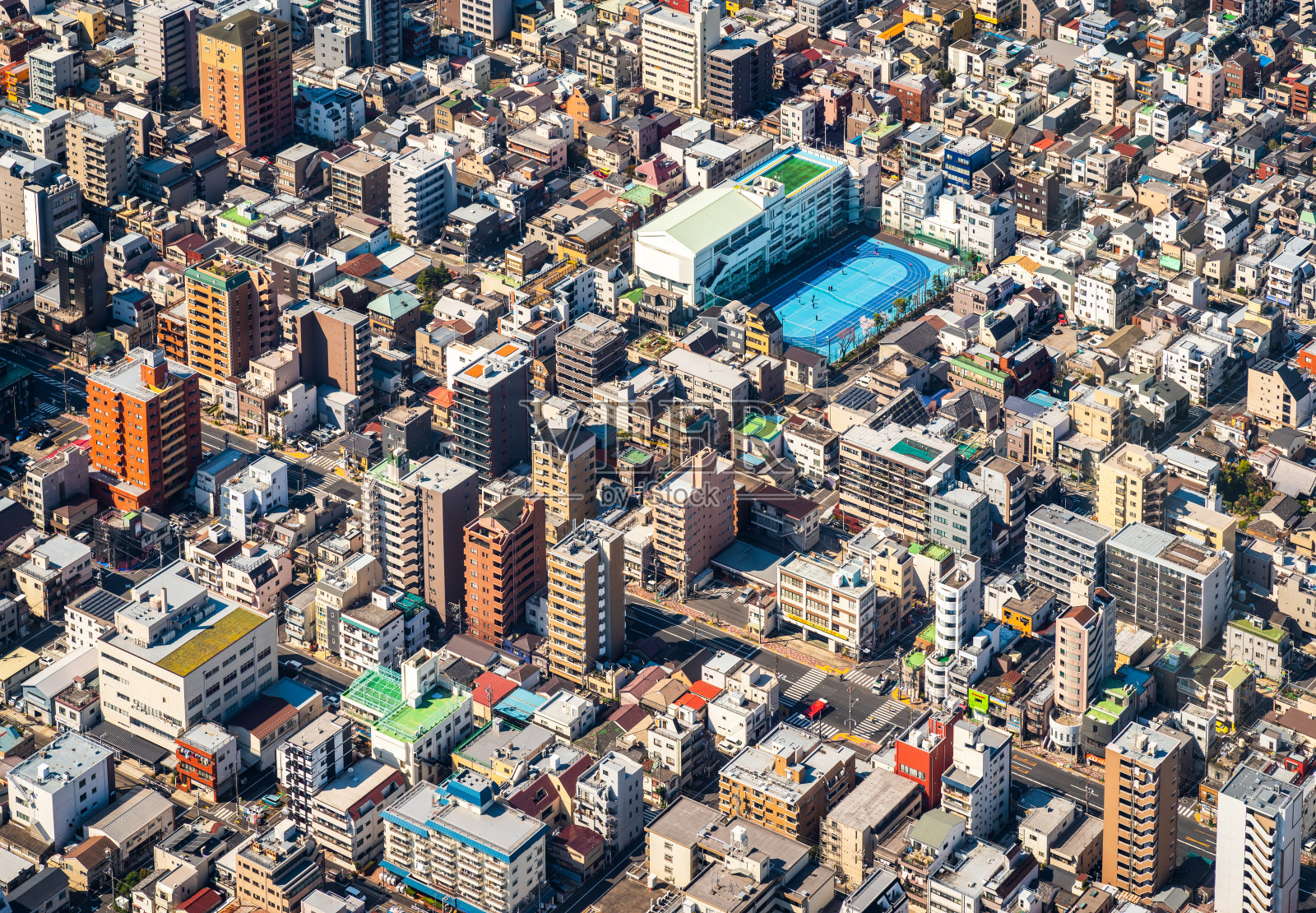 东京住田区鸟瞰图照片摄影图片