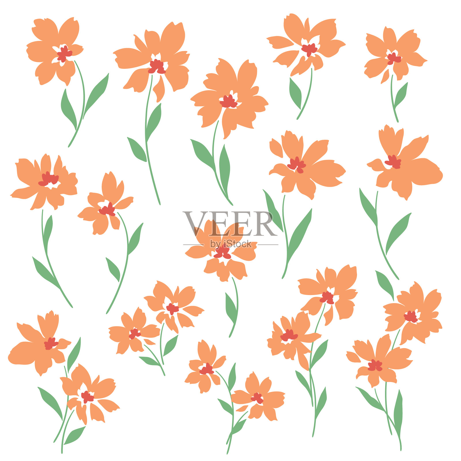 美丽花朵矢量素材插画图片素材