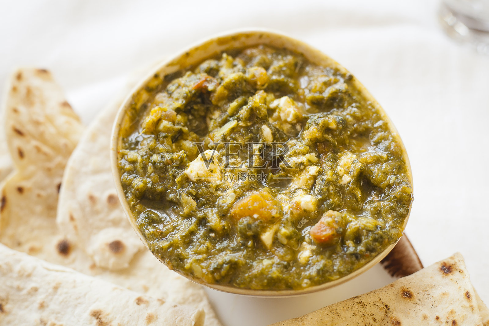 印度奶酪配印度烤饼照片摄影图片