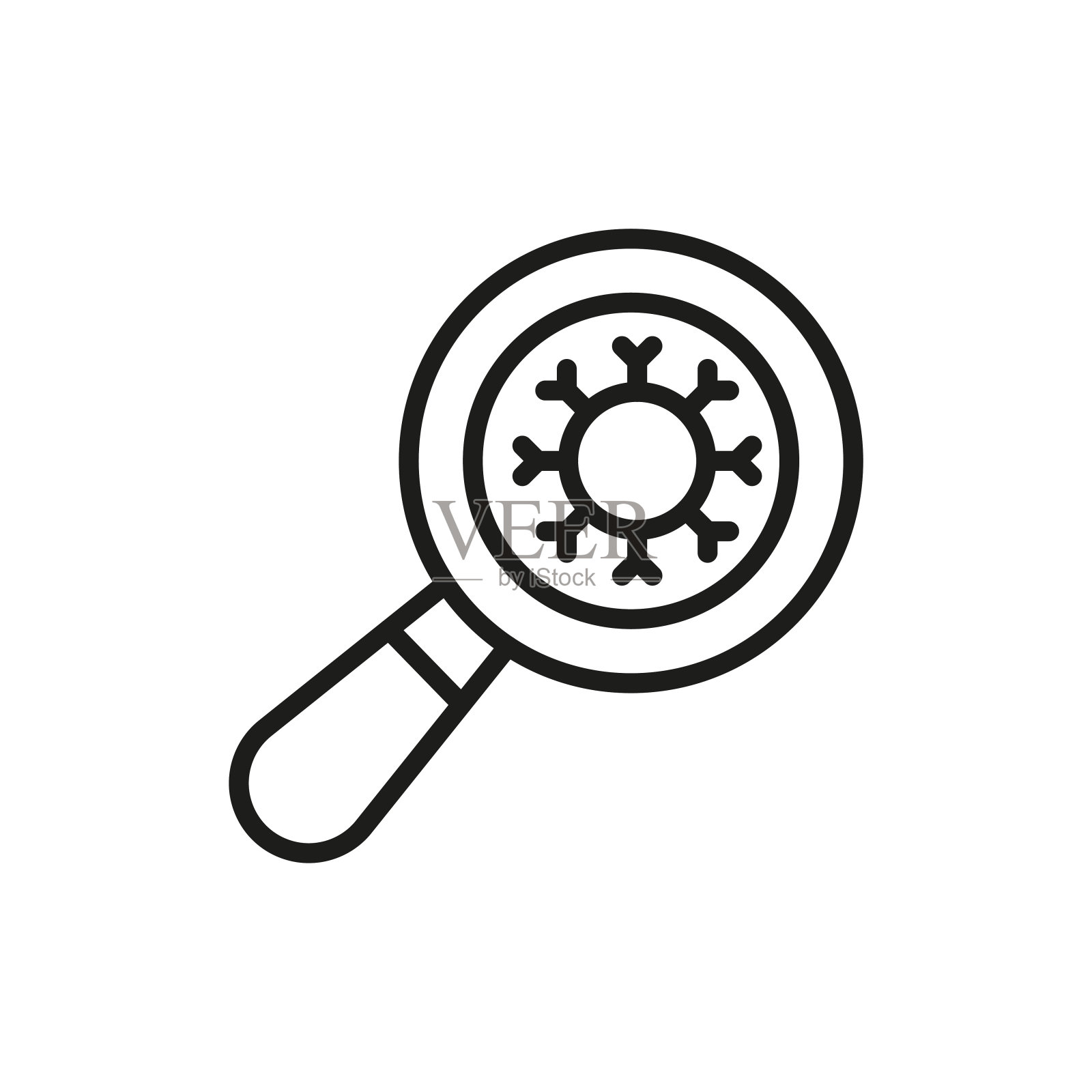 简单的冠状病毒线图标。插画图片素材