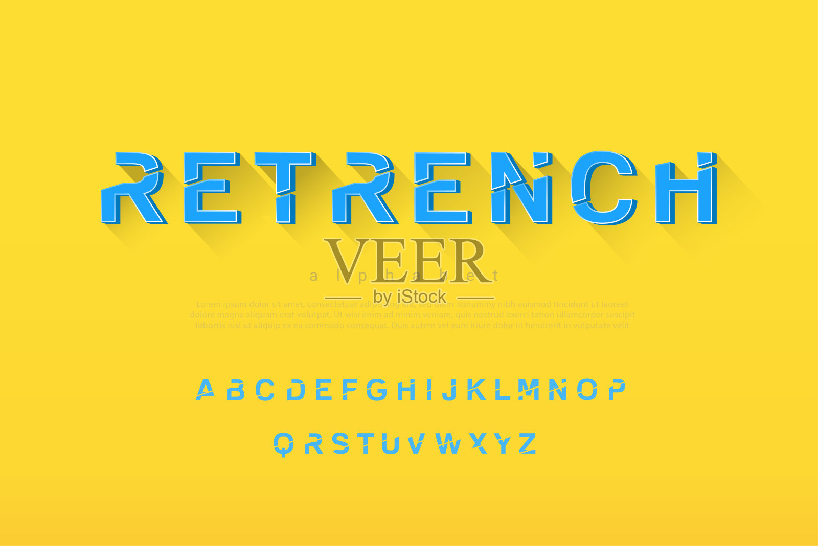 现代创意设计收缩主题字母字体集插画图片素材