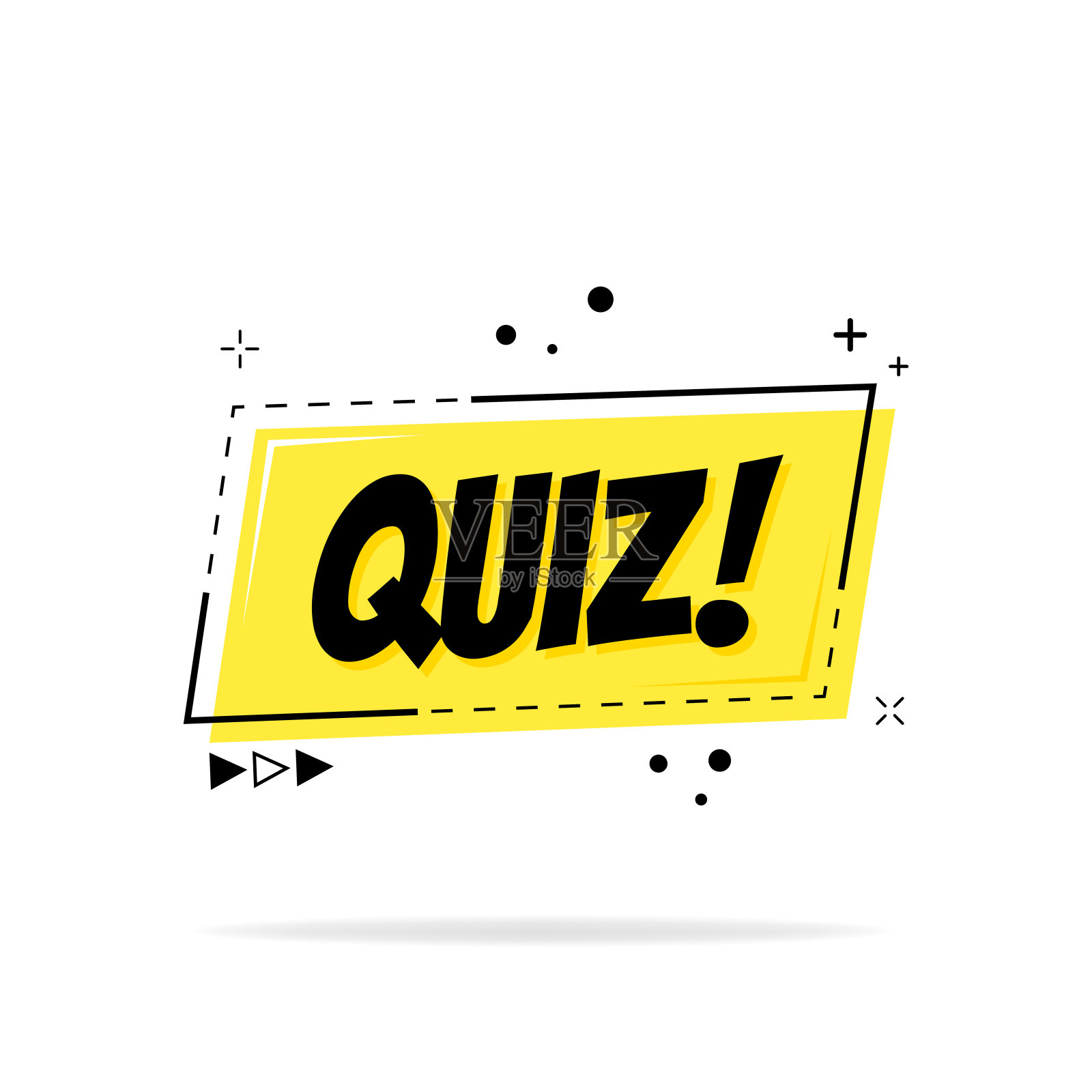 海报与测验文本和演讲气泡符号，显示显示唱歌的概念，问题比赛横幅，考试，面试设计矢量插图孤立在白色的背景。插画图片素材