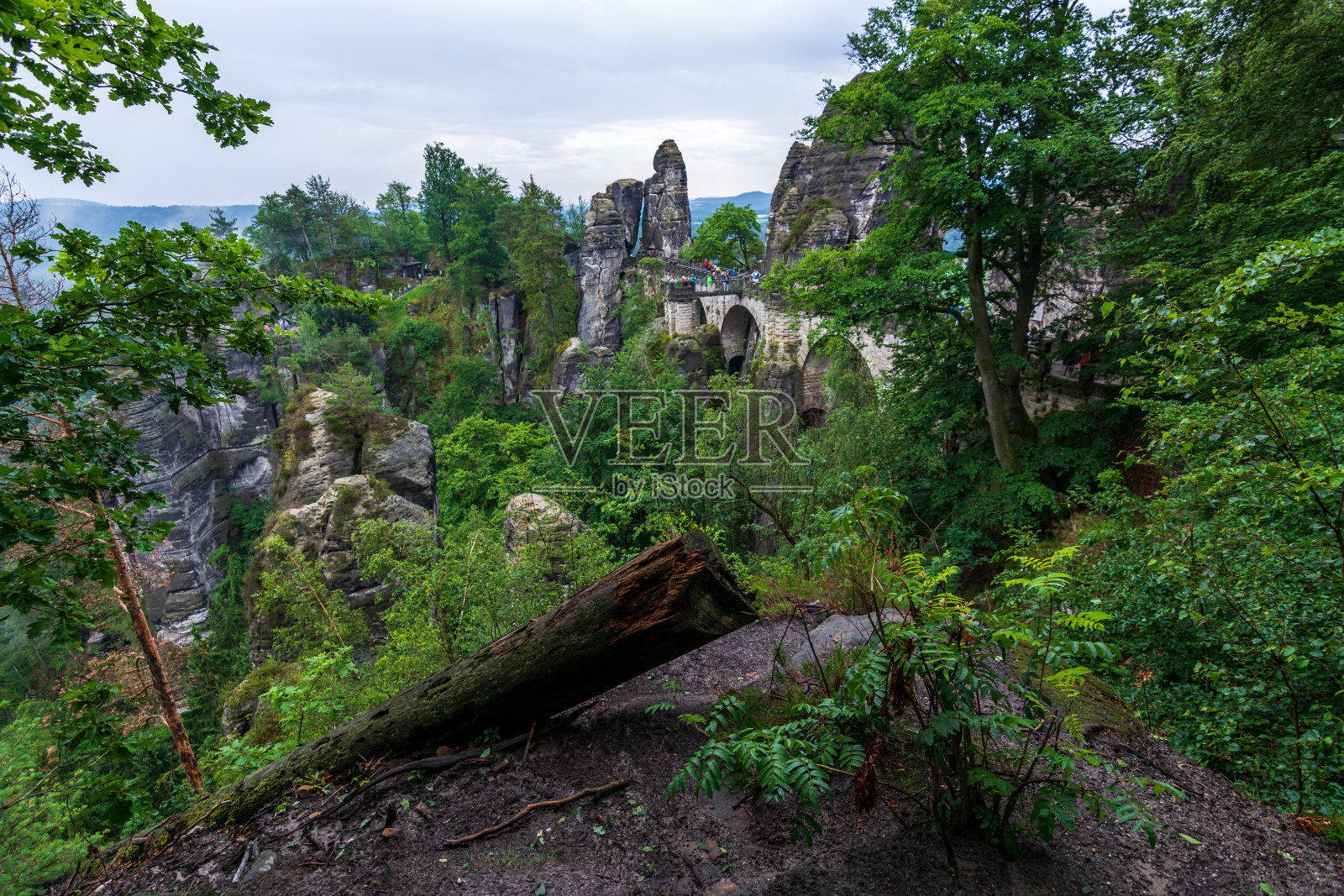 瑞士撒克逊著名的巴斯泰布鲁克桥照片摄影图片