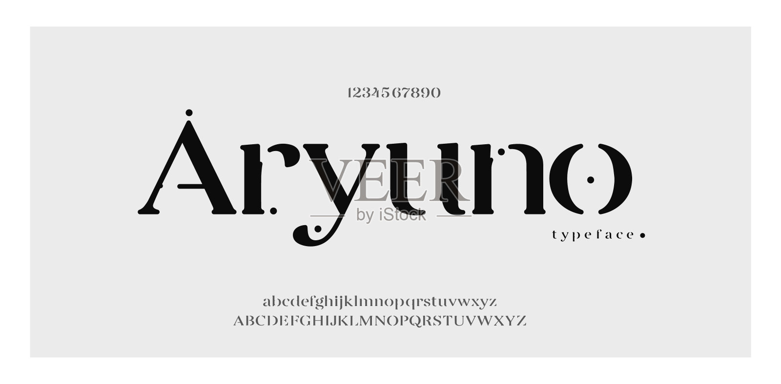 优雅awesome字母字体和数字。经典刻字简约时尚设计。排版字体规则的大写字母和小写字母。矢量图插画图片素材