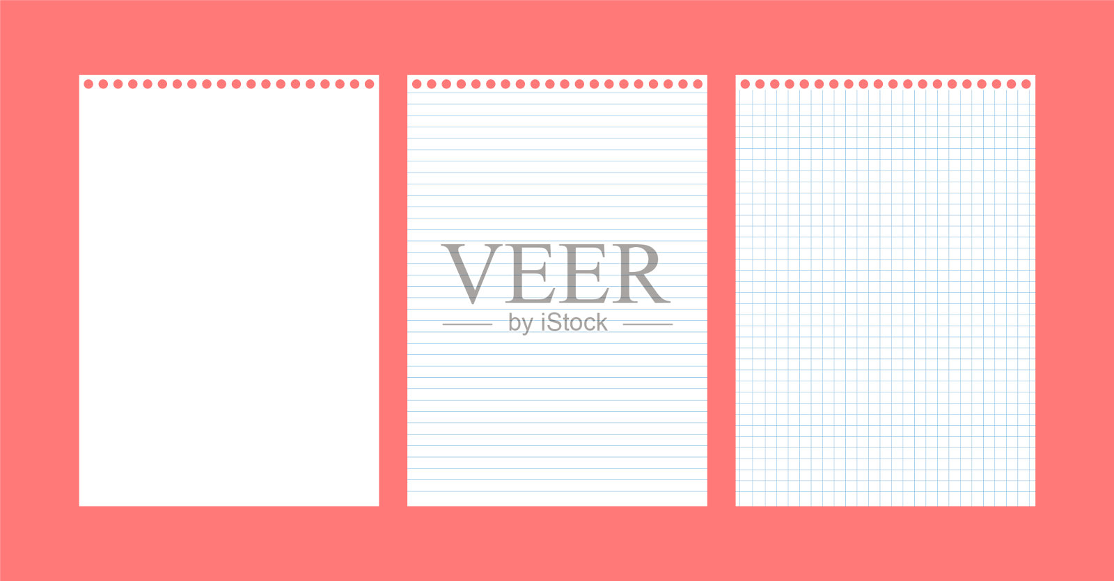 白纸。四个表。一张笔记本。插画图片素材