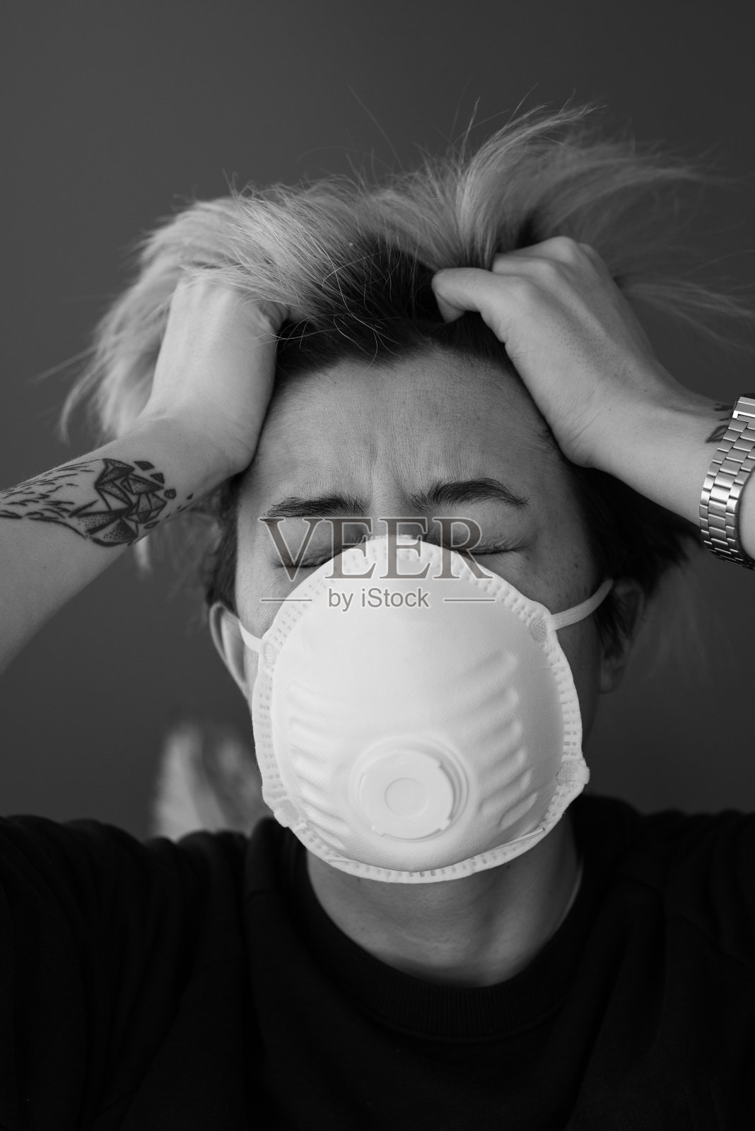 绝望的女人肖像照片摄影图片