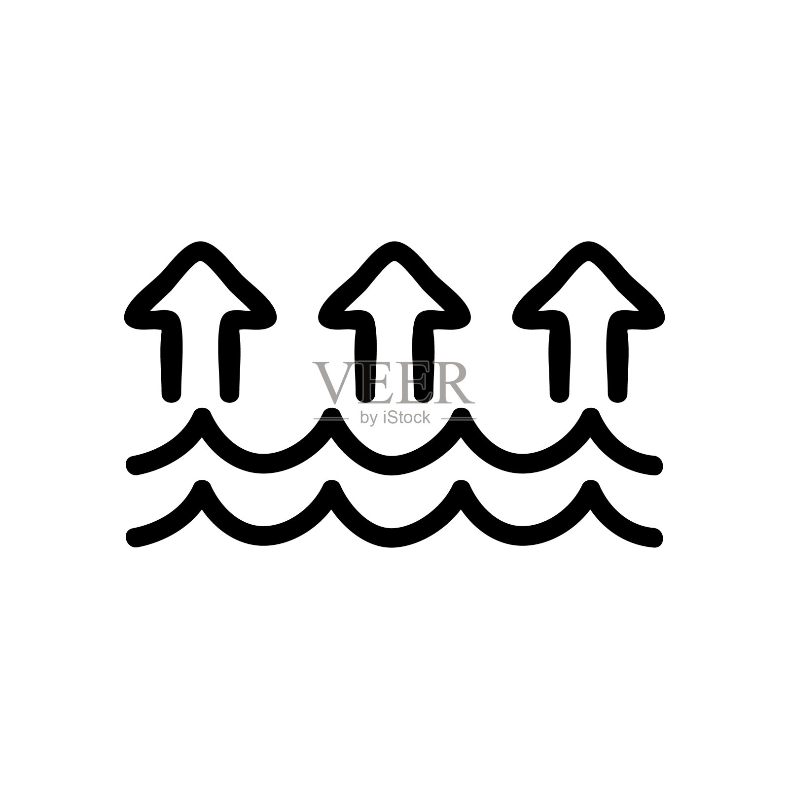 蒸发图标矢量轮廓插图图标素材