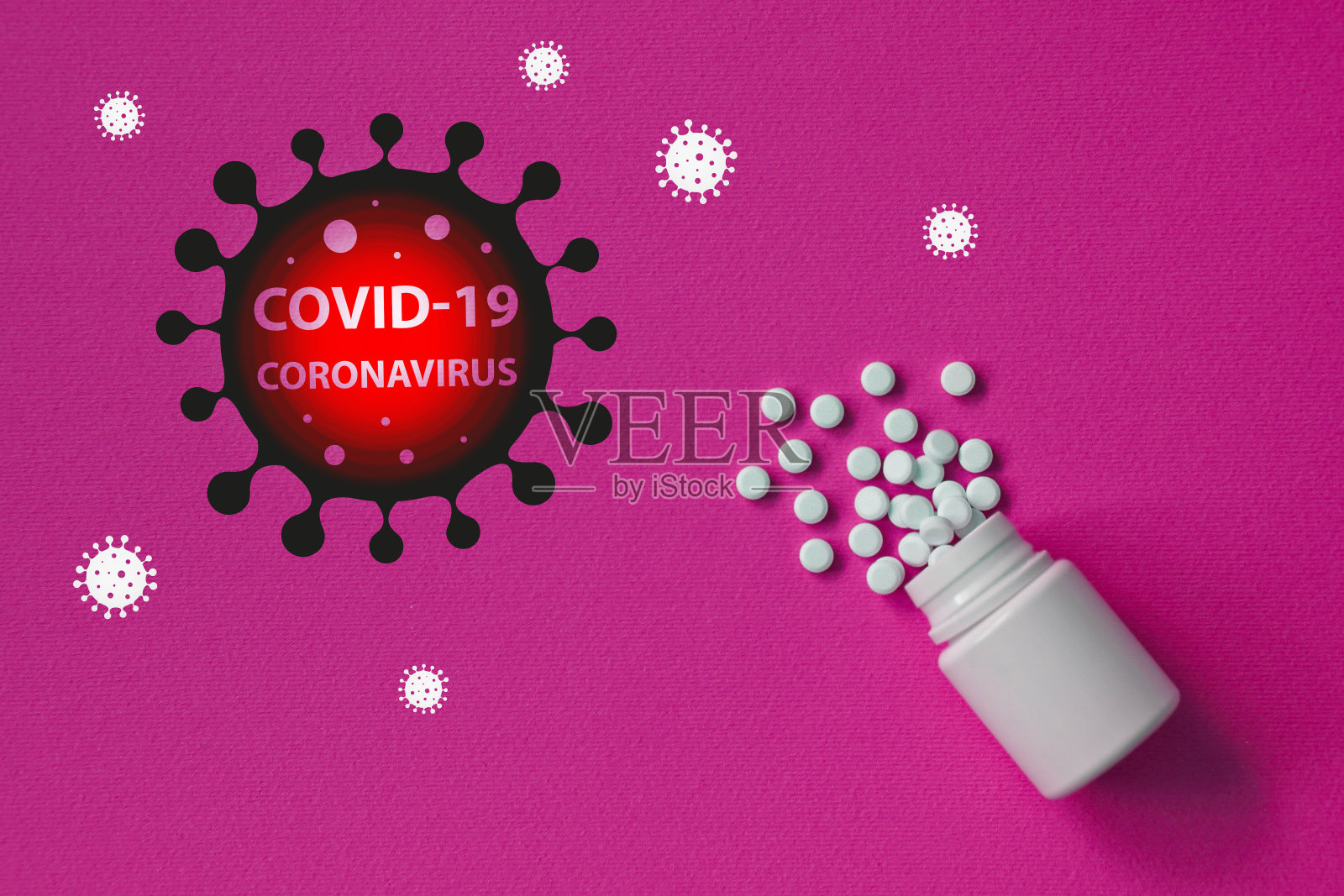 世界大流行的冠状病毒和高死亡率。对可怕的COVID-19病毒发出警告。亚洲、欧洲和美洲的感染情况药丸和救援的背景照片摄影图片