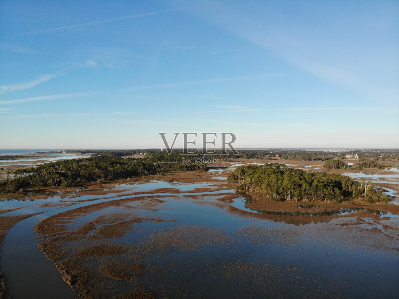 南卡罗来纳州基瓦岛的基瓦河照片摄影图片