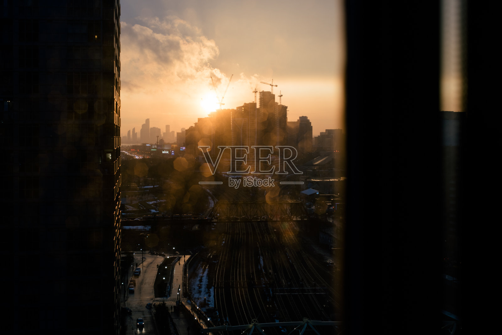 城市的日落照片摄影图片