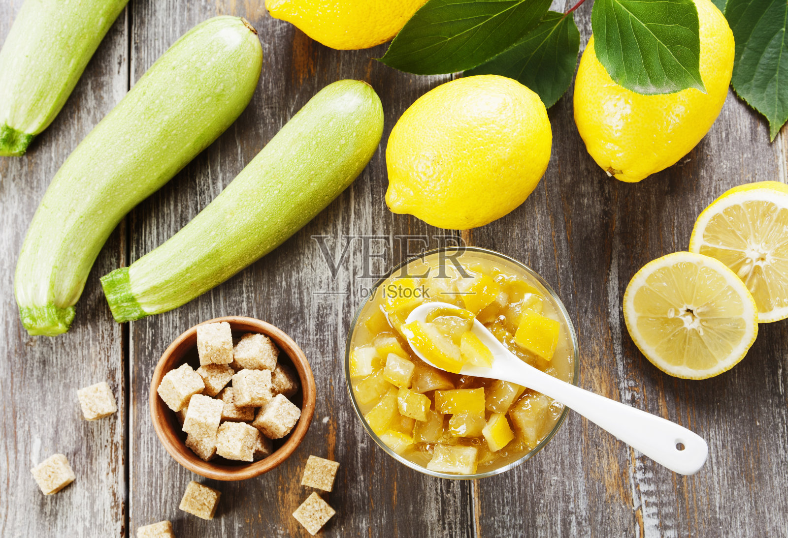 柠檬西葫芦果酱照片摄影图片