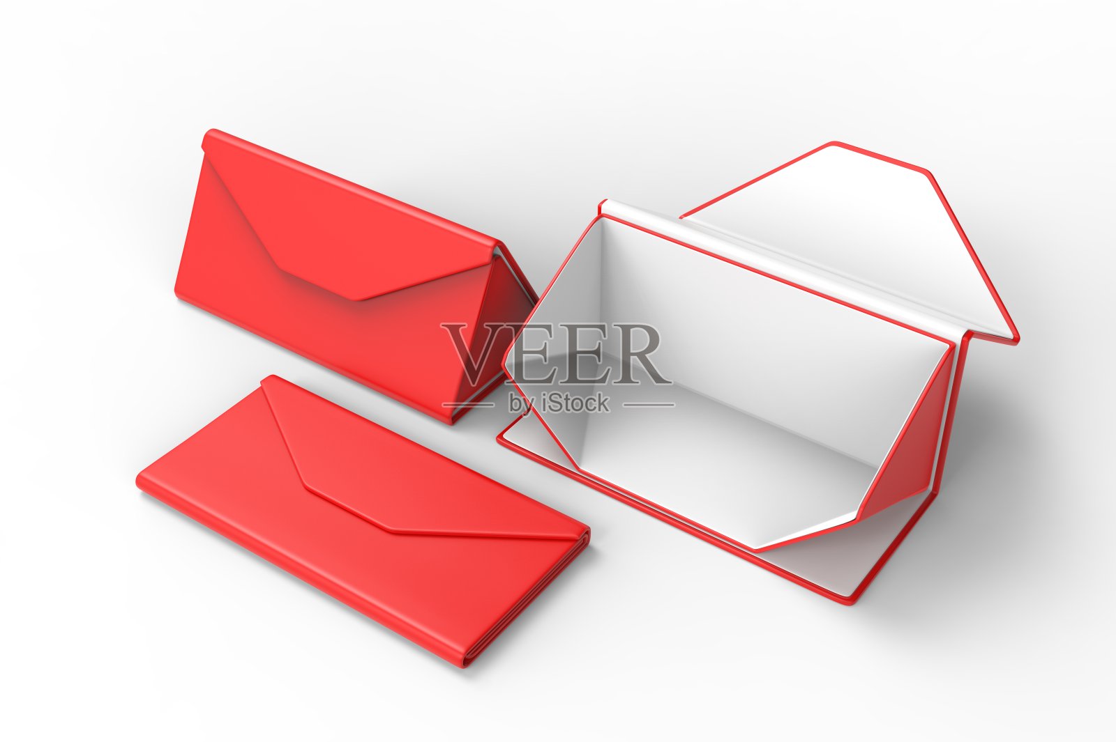 空白折叠三角磁性硬盒太阳镜品牌设计。3 d渲染插图。照片摄影图片