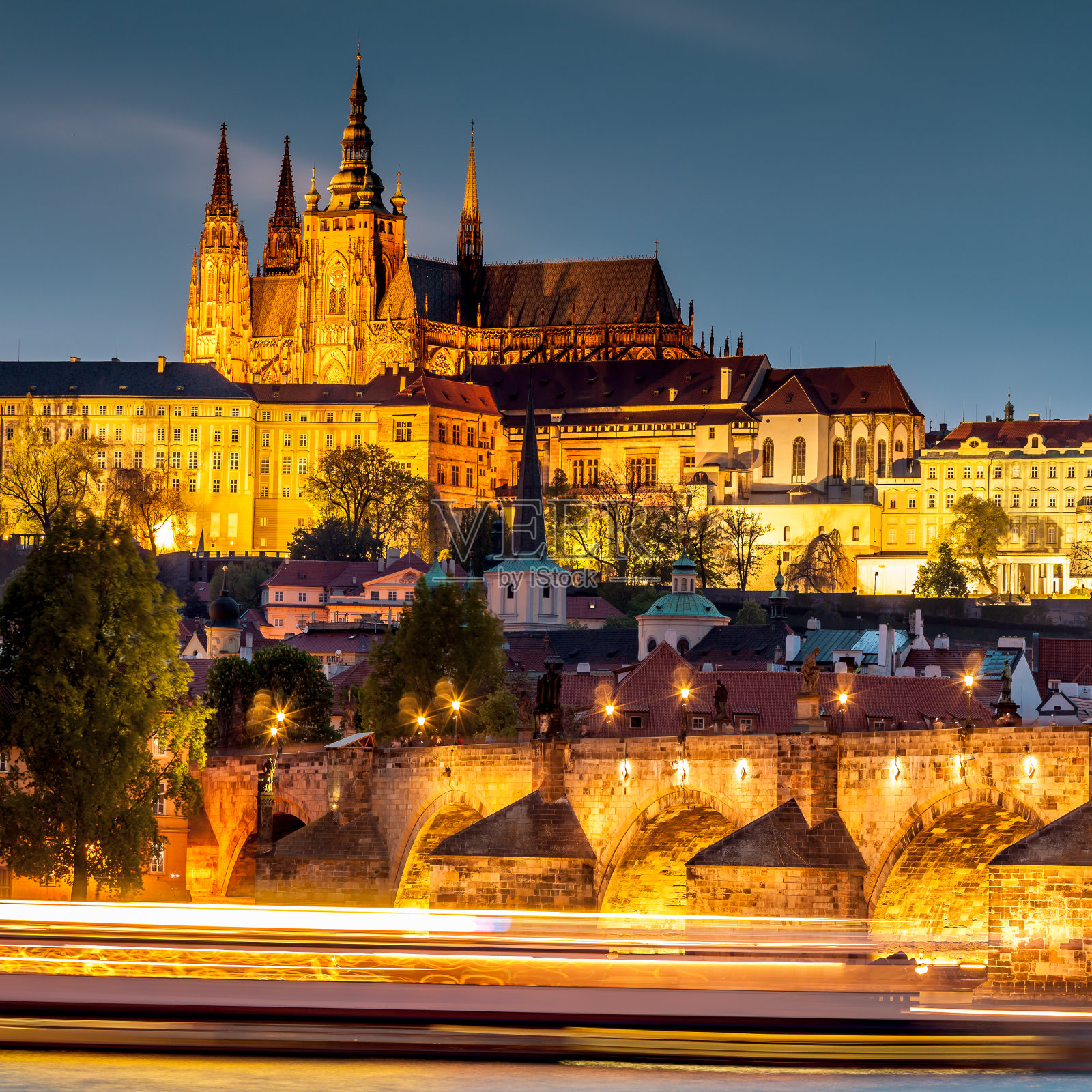 布拉格城的景色照片摄影图片
