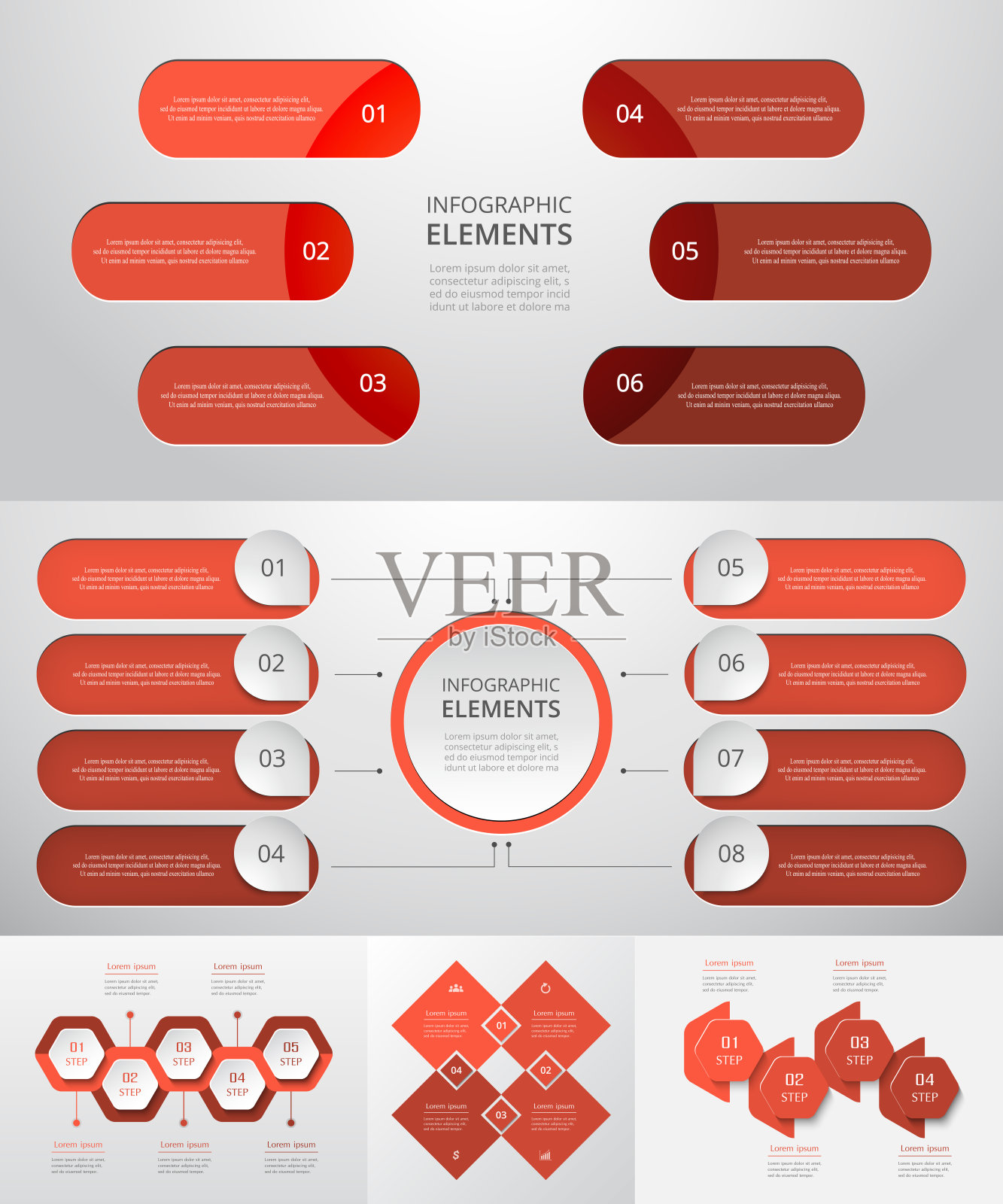 包信息图表元素。插画图片素材