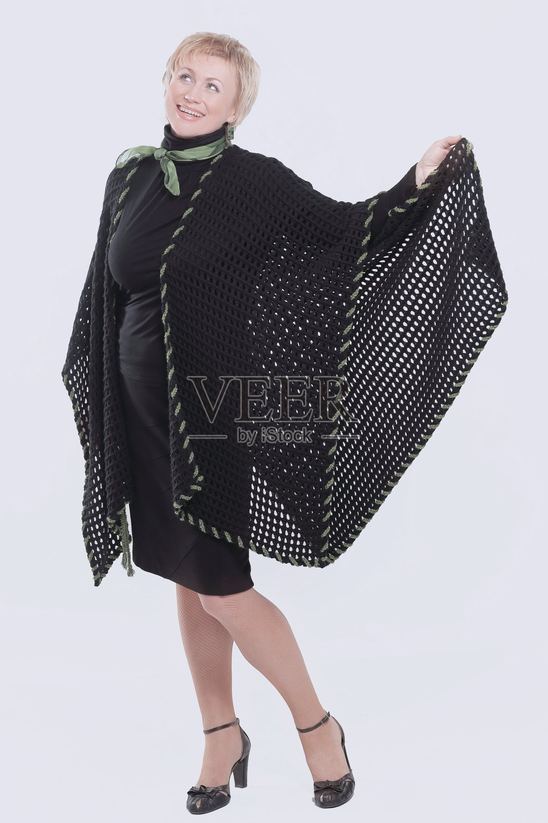 美丽的时尚女性肖像，白色背景照片摄影图片