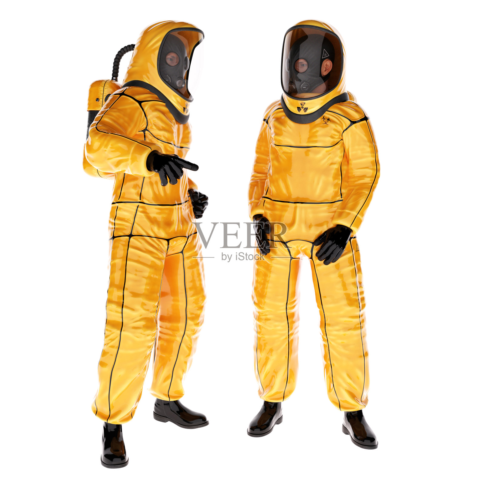 黄色的生化服照片摄影图片