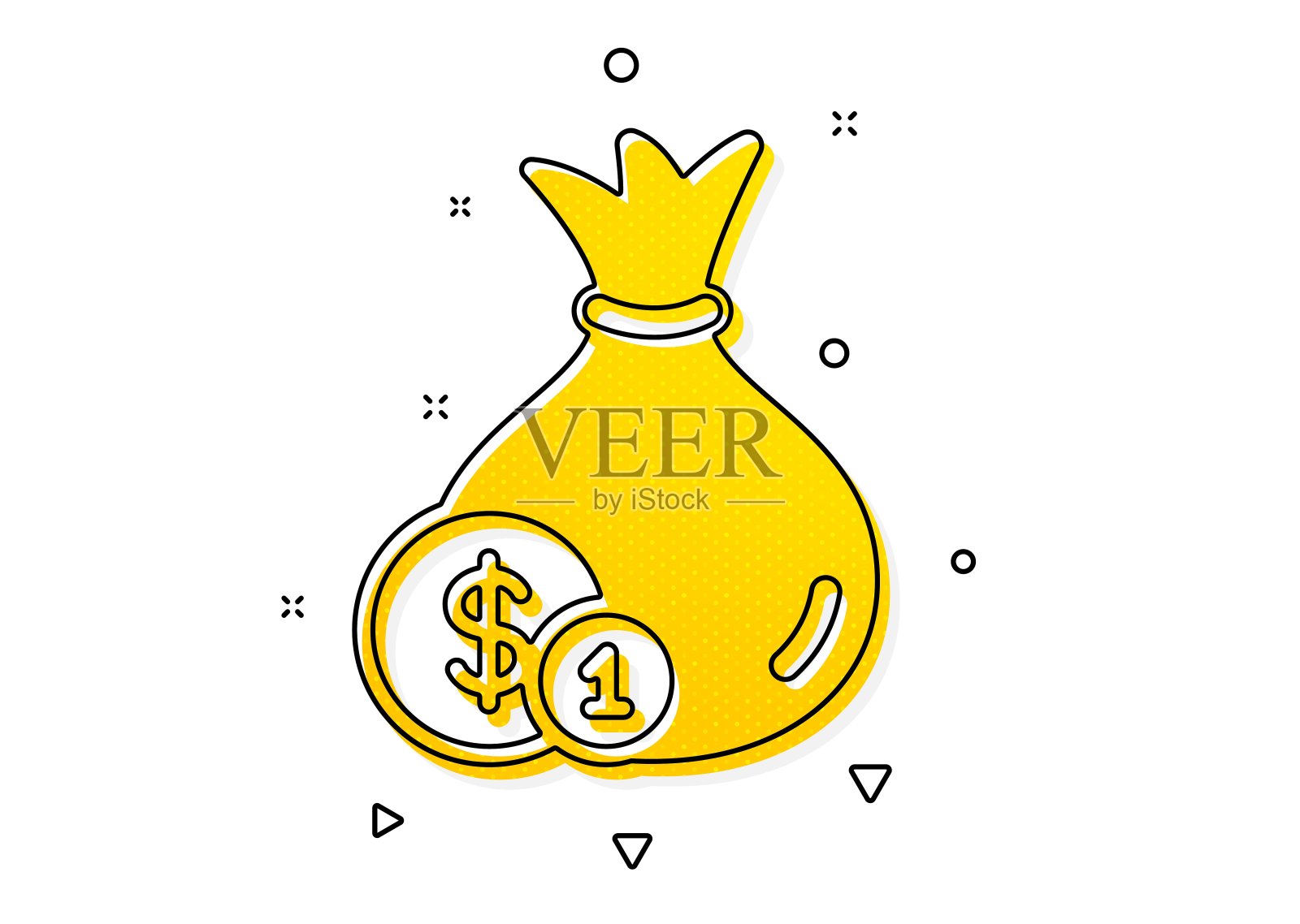 钱包图标。现金银行货币。向量插画图片素材