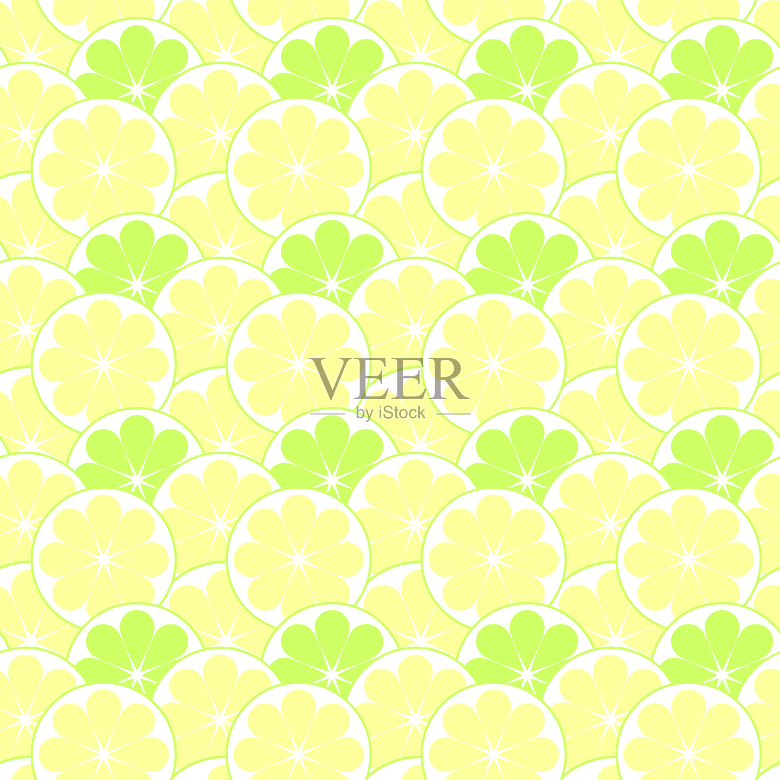 黄色和绿色水果混合的图案。插画图片素材