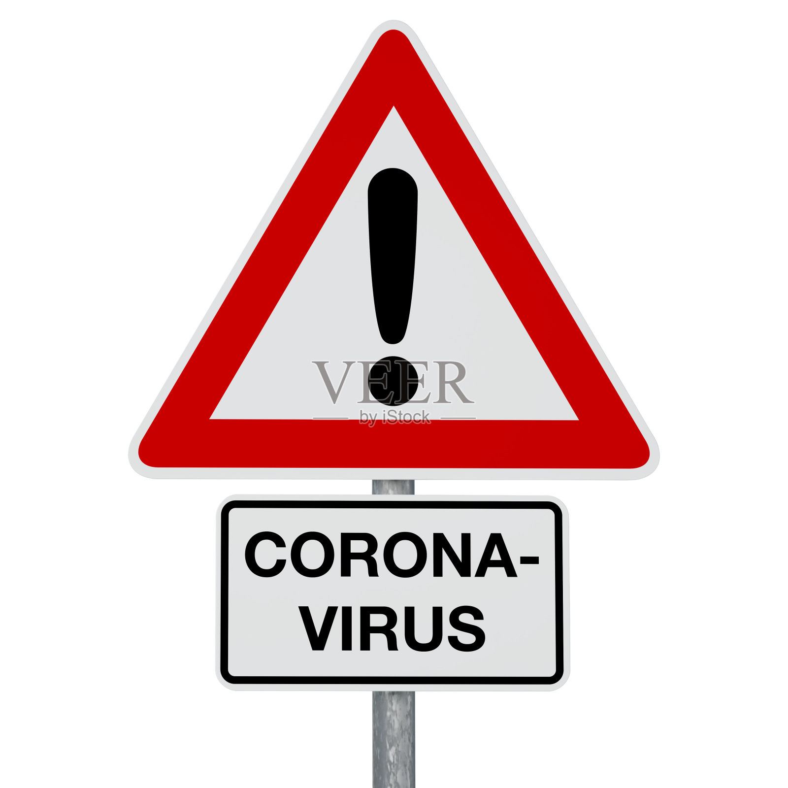 注意冠状病毒——包括数字生成的图像剪辑路径插画图片素材