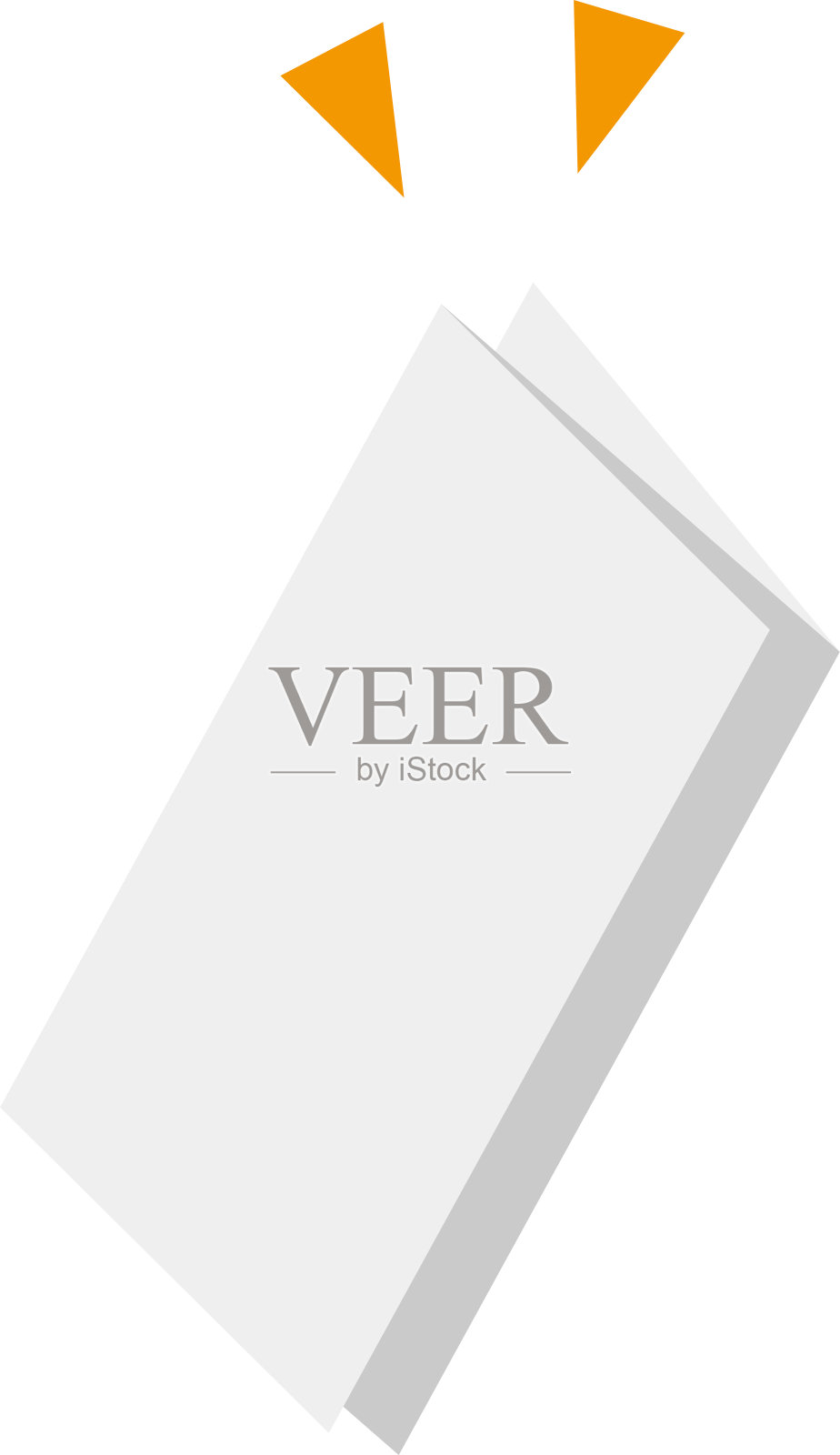 把一张白纸折成三部分。插画图片素材