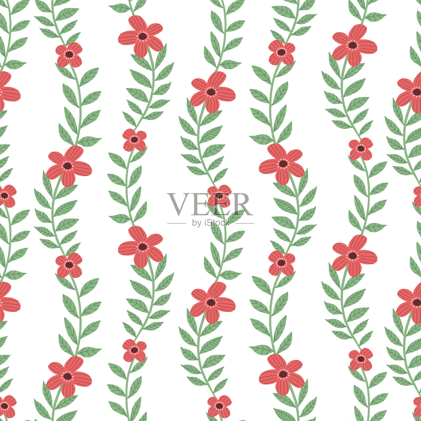 优雅浪漫多彩的无缝花卉图案与抽象多彩的花朵。手绘背景。粗心大意的打印。非常适合布料，制造，纺织等。插画图片素材