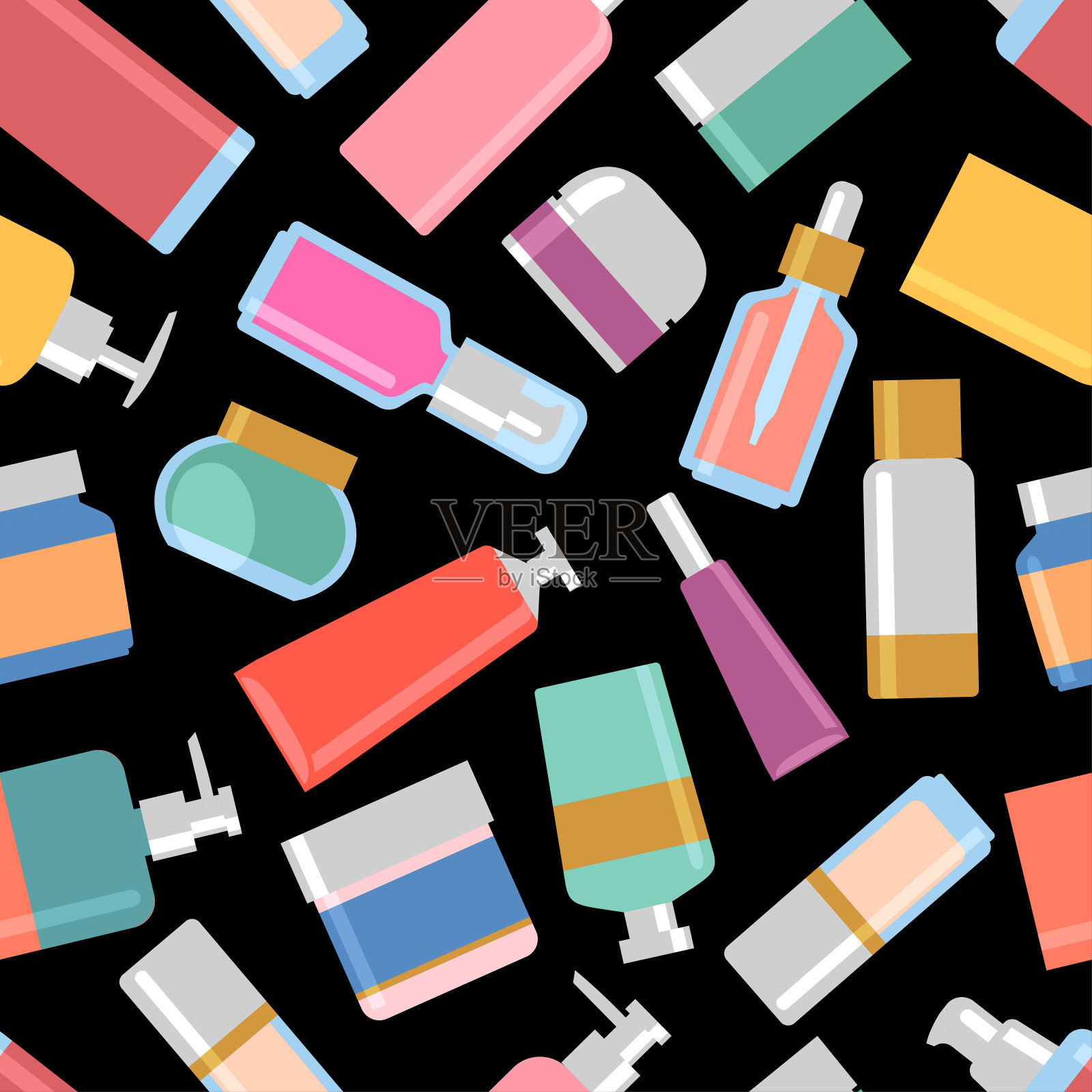 护肤化妆品套装插画图片素材