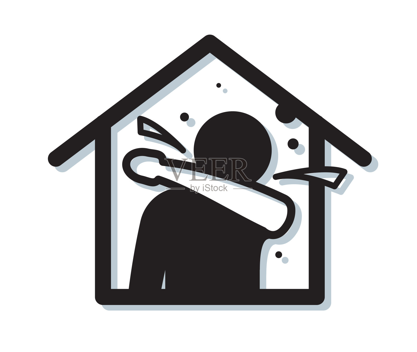 居家检疫-图标插画图片素材