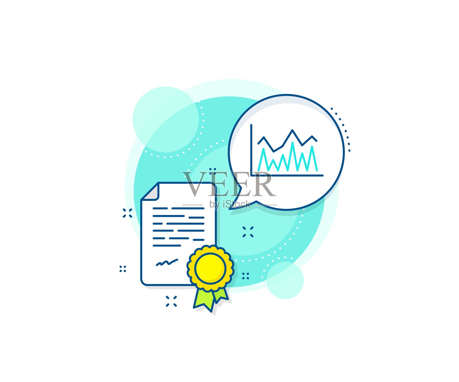 折线图图标。金融图形标志。向量插画图片素材